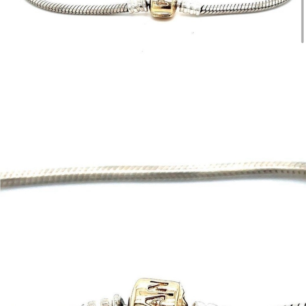 Pandora Silver and Gold Snake Chain Bracelet - Picture 2 of 2